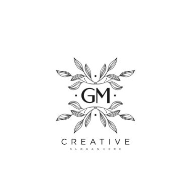 GM İlk Harf Harfi Logo Şablon Vektörü Premium Vektörü