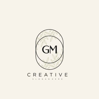 GM İlk Harf Harfi Logo Şablon Vektörü Premium Vektörü