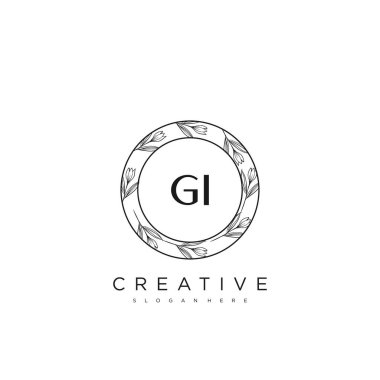 GI İlk Harf Harfi Logo Şablonu Vektör prim vektörü