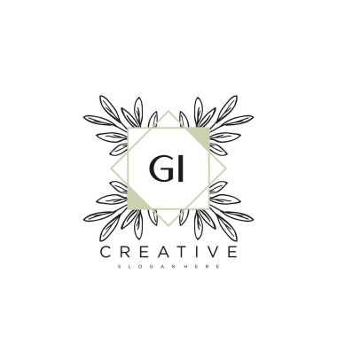 GI İlk Harf Harfi Logo Şablonu Vektör prim vektörü