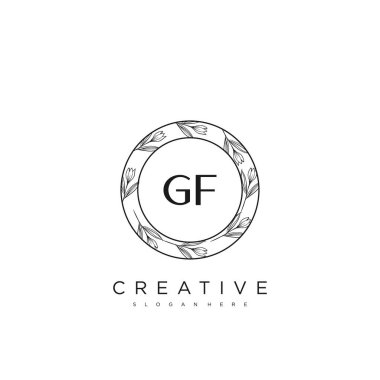 GF İlk Harf Harfi Logo Şablonu Vektör prim vektörü