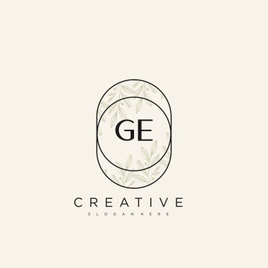 GE Başlangıç Harfi Harfi Logo Şablonu Vektör prim vektörü