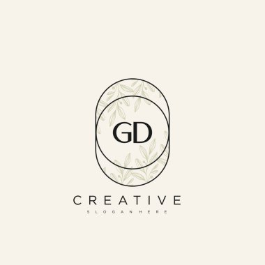 GD İlk Harf Harfi Logo Şablonu Vektör prim vektörü