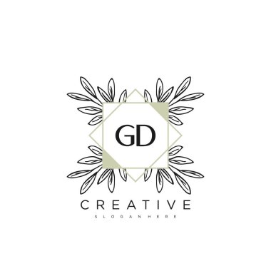 GD İlk Harf Harfi Logo Şablonu Vektör prim vektörü