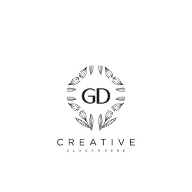 GD İlk Harf Harfi Logo Şablonu Vektör prim vektörü