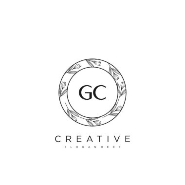 GC Başlangıç Harfi Logo Şablonu Vektör prim vektörü