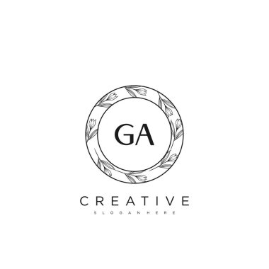 GA İlk Harf Harfi Logo Şablon Vektörü Premium Vektörü