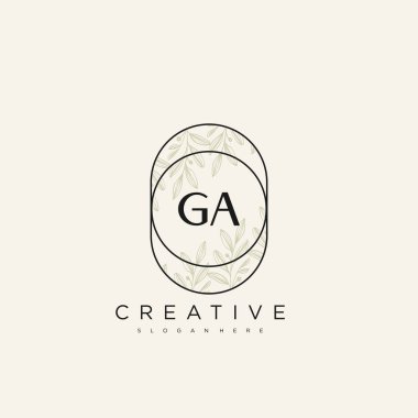 GA İlk Harf Harfi Logo Şablon Vektörü Premium Vektörü