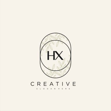 HX İlk Harf Harfi Logo Şablonu Vektör prim vektörü