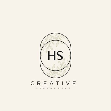 HS İlk Harf Harfi Logo Şablon Vektörü Premium Vektörü