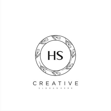 HS İlk Harf Harfi Logo Şablon Vektörü Premium Vektörü