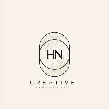 HN İlk Harf Harfi Logo Şablon Vektörü Premium Vektörü