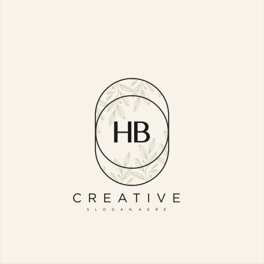 HB İlk Harf Harfi Logo Şablonu Vektör prim vektörü