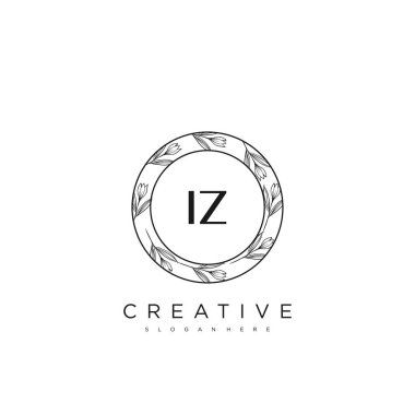 IZ İlk Harf Harfi Logo Şablonu Vektör prim vektörü