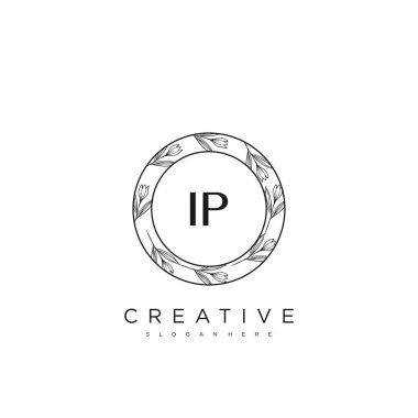 IP Başlangıç Harfi Harfi Logo Şablonu Vektör prim vektörü