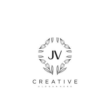 JV İlk Harf Harfi Logo Şablonu Vektör prim vektörü