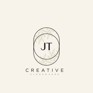 JT İlk Harf Harfi Logo Şablonu Vektör prim vektörü