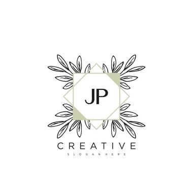 JP İlk Harf Harfi Logo Şablonu Vektör prim vektörü