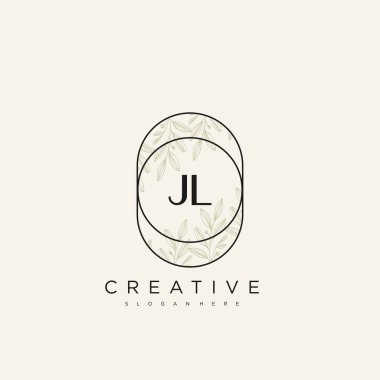 JL İlk Harf Harfi Logo Şablon Vektörü premium vektörü