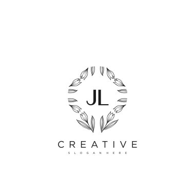 JL İlk Harf Harfi Logo Şablon Vektörü premium vektörü