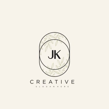 JK İlk Harf Harfi Logo Şablonu Vektör prim vektörü