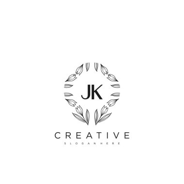 JK İlk Harf Harfi Logo Şablonu Vektör prim vektörü