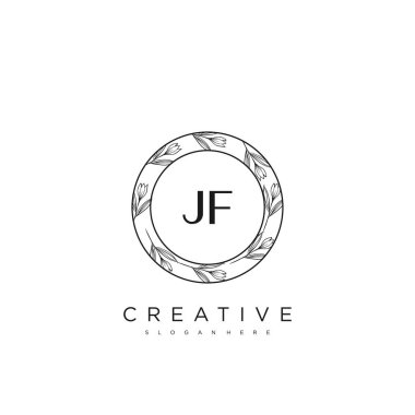 JF İlk Harf Harfi Logo Şablonu Vektör prim vektörü