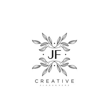 JF İlk Harf Harfi Logo Şablonu Vektör prim vektörü