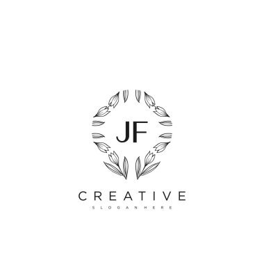 JF İlk Harf Harfi Logo Şablonu Vektör prim vektörü