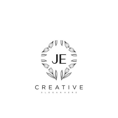 JE İlk Harf Harfi Logo Şablonu Vektör prim vektörü
