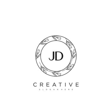 JD İlk Harf Harfi Logo Şablonu Vektör prim vektörü