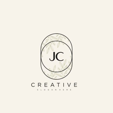 JC İlk Harf Harfi Logo Şablonu Vektör prim vektörü