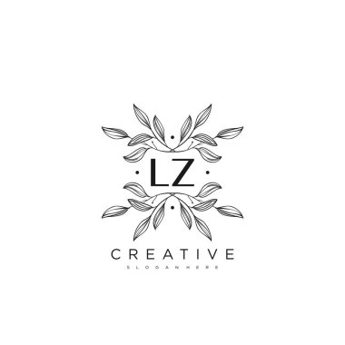 LZ İlk Harf Harfi Logo Şablonu Vektör prim vektörü