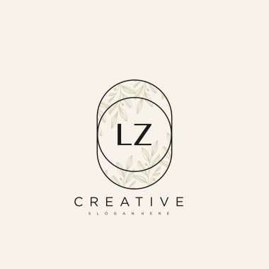 LZ İlk Harf Harfi Logo Şablonu Vektör prim vektörü