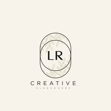 LR İlk Harf Harfi Logo Şablonu Vektör prim vektörü