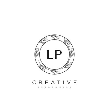 LP İlk Harf Harfi Logo Şablon Vektörü Premium Vektörü