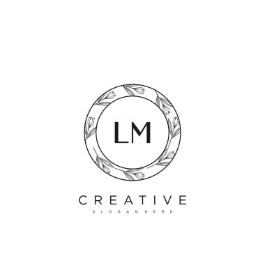 LM İlk Harf Harfi Logo Şablonu Vektör prim vektörü