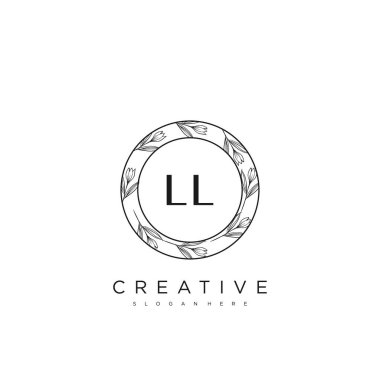 LL Başlangıç Harfi Harfi Logo Şablon Vektörü premium vektörü