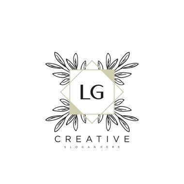 LG İlk Harf Harfi Logo Şablonu Vektör prim vektörü