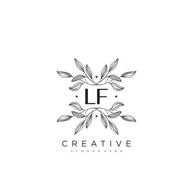 LF İlk Harf Harfi Logo Şablonu Vektör prim vektörü