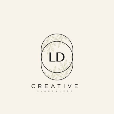 LD Başlangıç Harfi Harfi Logo Şablonu Vektör prim vektörü