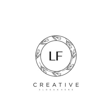 LF İlk Harf Harfi Logo Şablonu Vektör prim vektörü