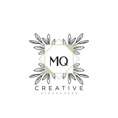 MQ İlk Harf Harfi Logo Şablonu Vektör prim vektörü