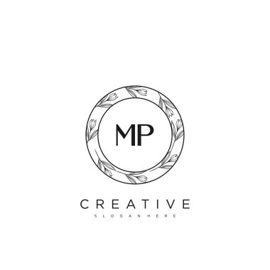 MP İlk Harf Harfi Logo Şablonu Vektör prim vektörü