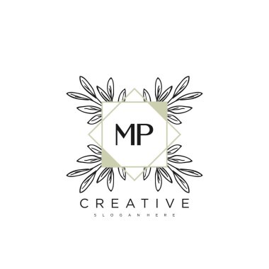 MP İlk Harf Harfi Logo Şablonu Vektör prim vektörü