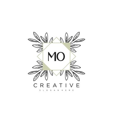 MO İlk Harf Harfi Logo Şablonu Vektör prim vektörü