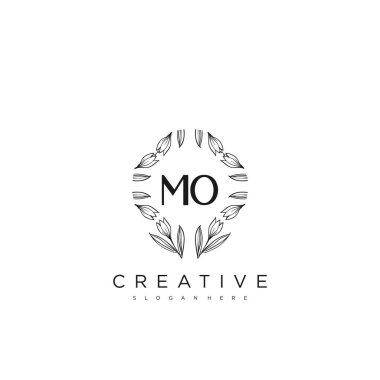 MO İlk Harf Harfi Logo Şablonu Vektör prim vektörü