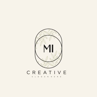 MI İlk Harf Harfi Logo Şablonu Vektör prim vektörü
