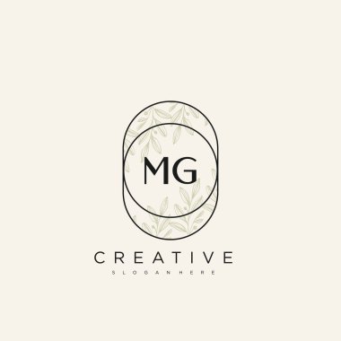 MG İlk Harf Harfi Logo Şablon Vektörü Premium Vektörü