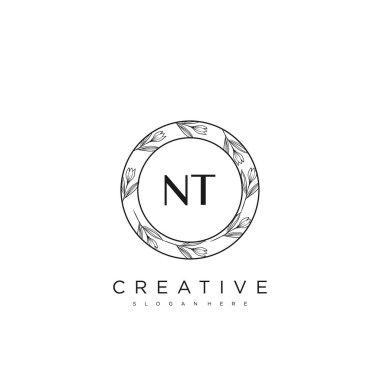 NT İlk Harf Harfi Logo Şablon Vektörü Premium Vektörü